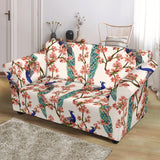 Peacock Tropical Flower Pattern Loveseat Couch Slipcover