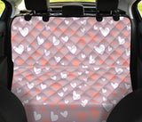 Coral White Heart Pattern Dog Car Seat Covers
