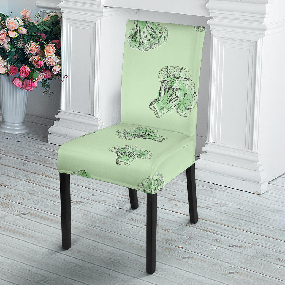 Broccoli Sketch Pattern Dining Chair Slipcover