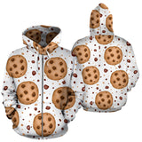 Chocolate Chip Cookie Pattern Zip Up Hoodie