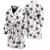 Ostrich Pattern Print Design 02 Men's Bathrobe