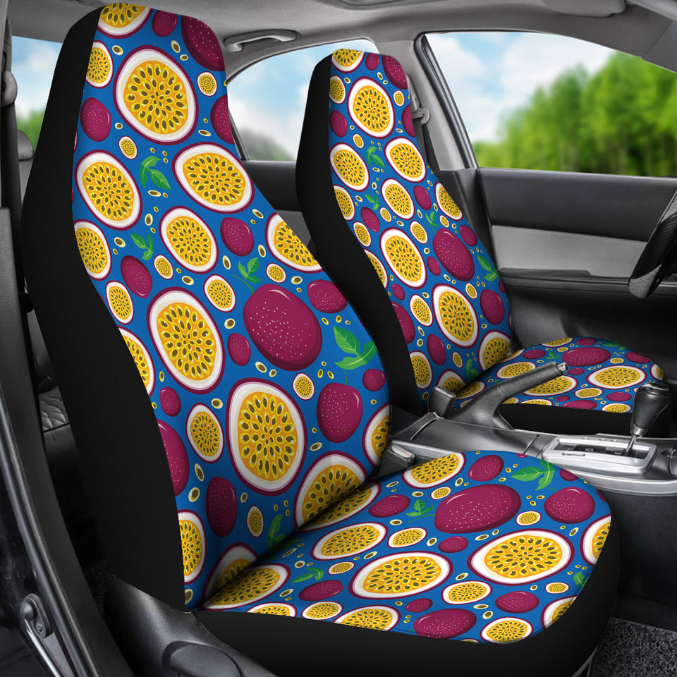 Passion Fruit Blue Background  Universal Fit Car Seat Covers
