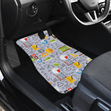Math Pattern Print Design 04 Front and Back Car Mats