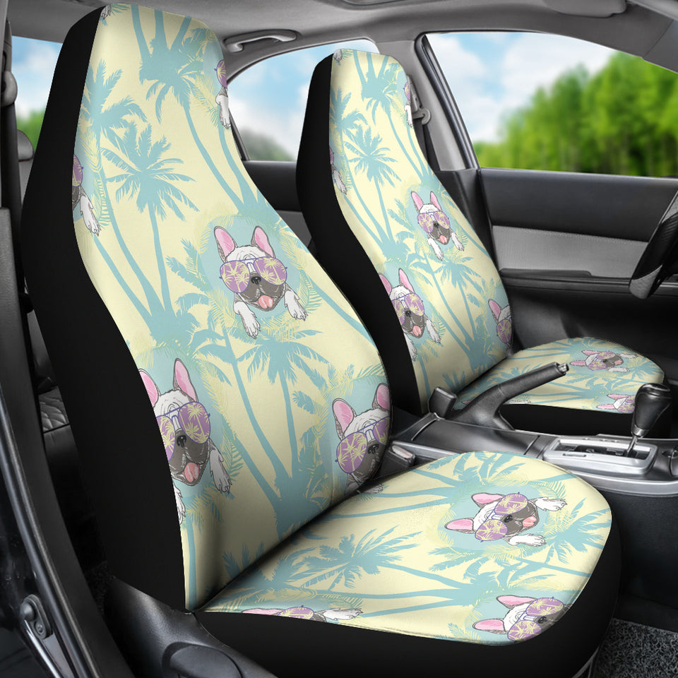 French Bulldog Hawaii Blackground Universal Fit Car Seat Covers