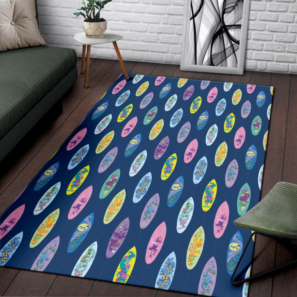 Surfboard Pattern Print Design 03 Area Rug