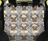 Happy Pug Pattern Dog Car Seat Covers