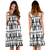 Piano Pattern Print Design 03 Sleeveless Midi Dress