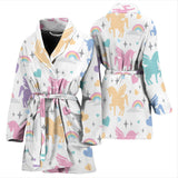 Colorful Unicorn Rainbow Heart Pattern Women'S Bathrobe