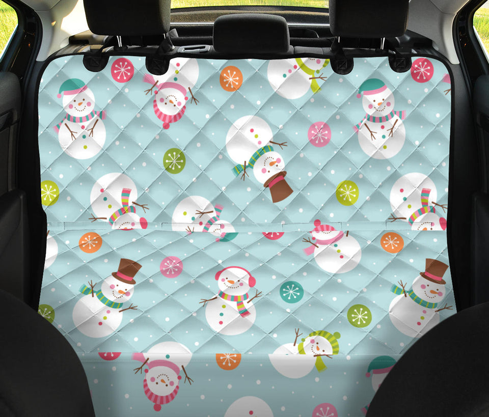 Cute Snowman Snowflake Pattern Dog Car Seat Covers
