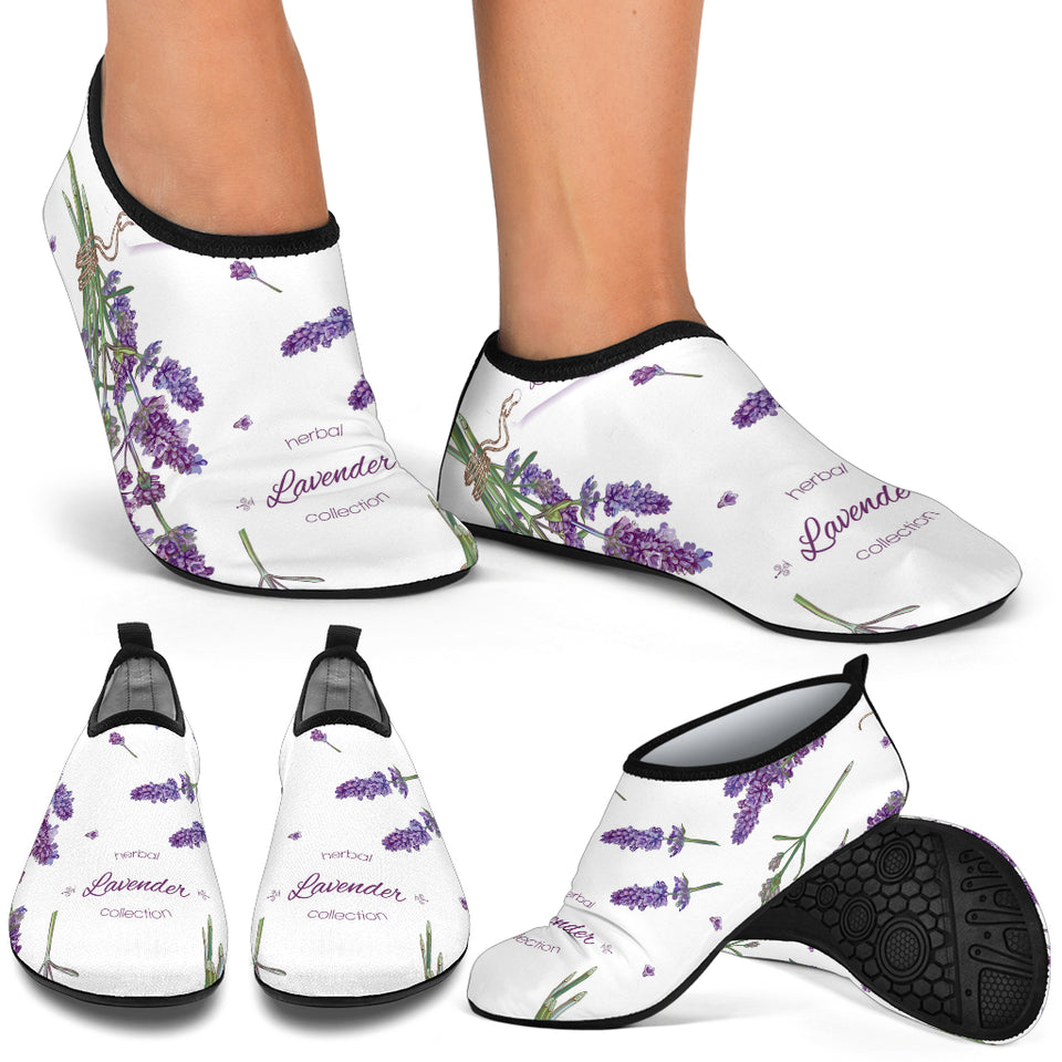 Lavender Flower Design Pattern Aqua Shoes