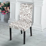 Cocoa Beans Leaves Pattern Dining Chair Slipcover