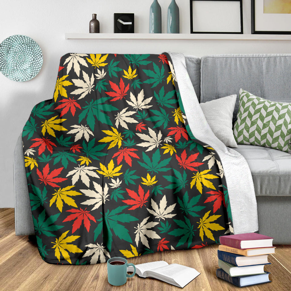Canabis Marijuana Weed Pattern Print Design 02 Premium Blanket