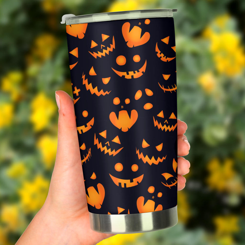 Halloween Pattern Pumpkin Background Tumbler