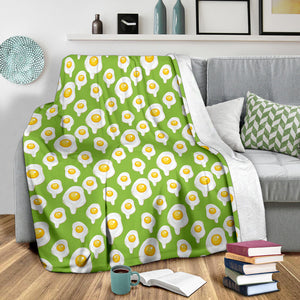 Fried Eggs Pattern Print Design 01 Premium Blanket