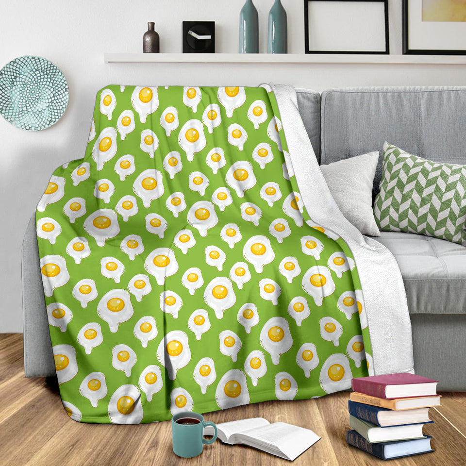 Fried Eggs Pattern Print Design 01 Premium Blanket