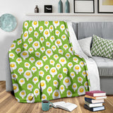 Fried Eggs Pattern Print Design 01 Premium Blanket