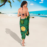 Durian Pattern Green Background Sarong