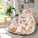 Cute Corgis Pattern Pink Background Bean Bag Cover