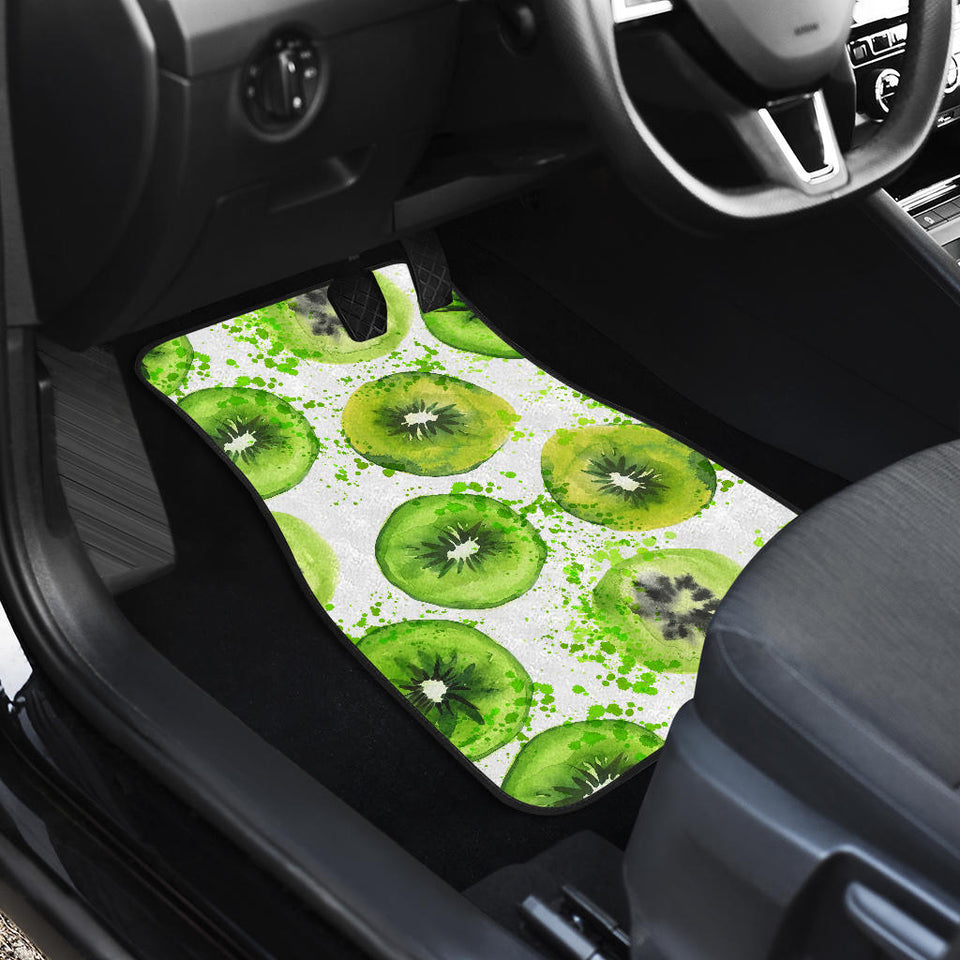 Watercolor Kiwi Pattern Front And Back Car Mats