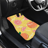 Grapefruit Yellow Background Front And Back Car Mats
