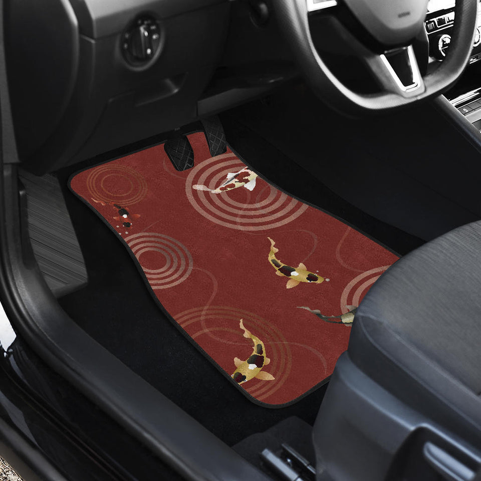 Koi Fish Carp Fish Red Background Front Car Mats