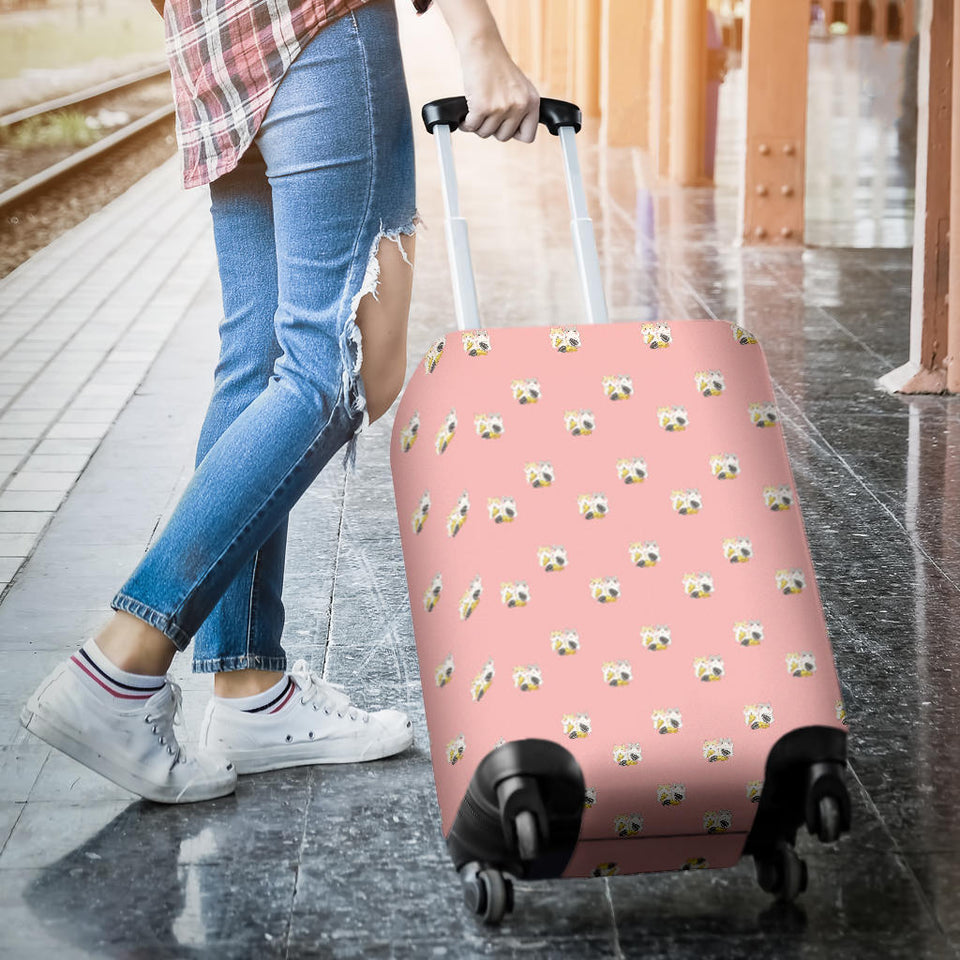 Cute Hamster Cheese Pattern Pink Background Luggage Covers