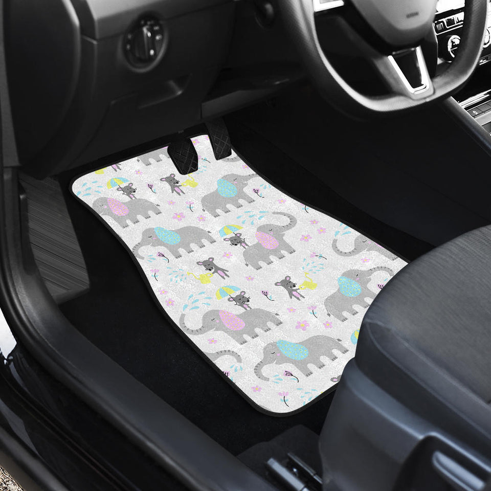 Cute Elephant Mouse Pattern Front Car Mats