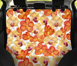 Orange Yellow Orchid Flower Pattern Background Dog Car Seat Covers