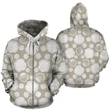 Scallop Shell Pattern Zip Up Hoodie