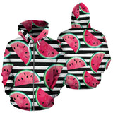 Watercolor Paint Textured Watermelon Pieces Zip Up Hoodie