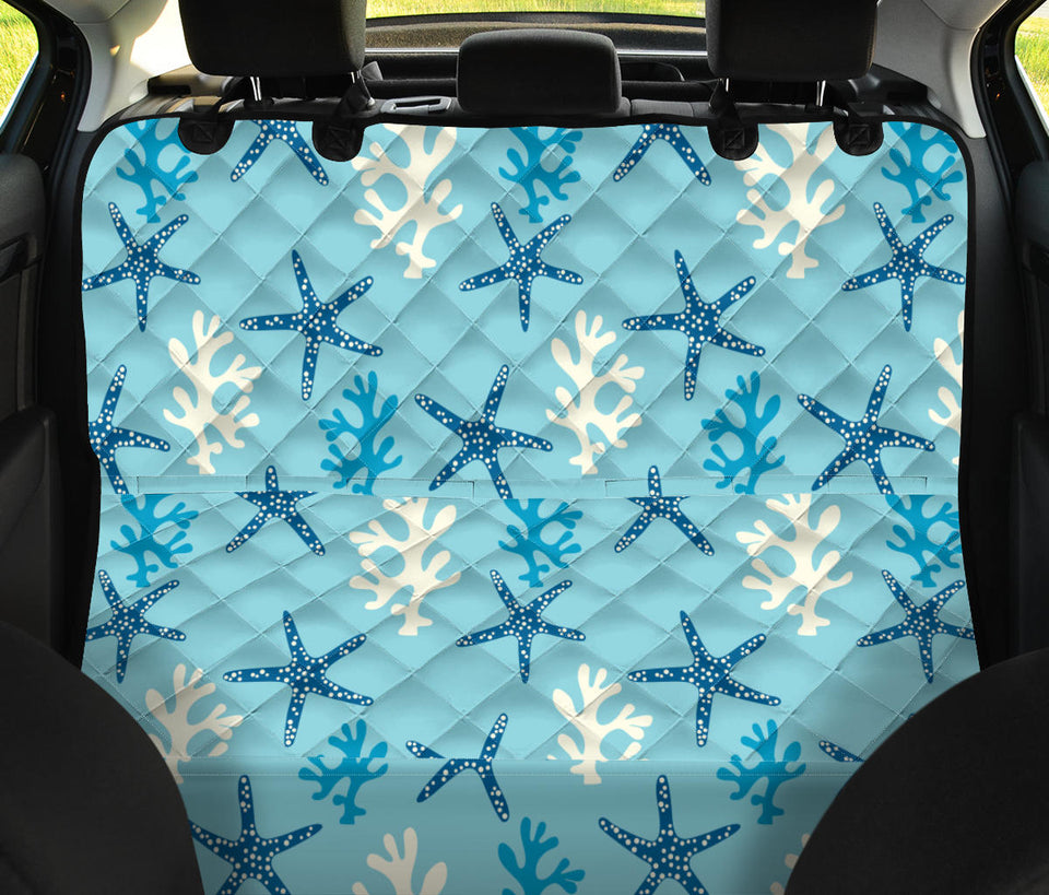 Blue Starfish Coral Reef Pattern Dog Car Seat Covers