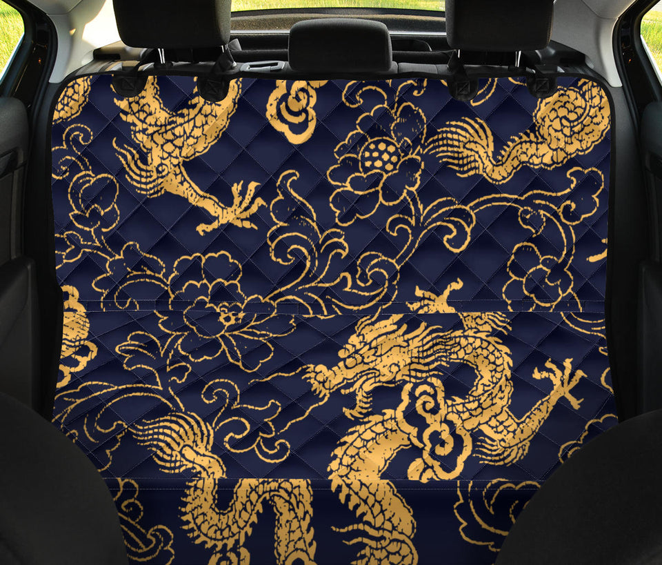 Gold Dragon Pattern Dog Car Seat Covers