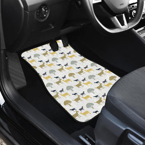 Silhouettes Of Goat And Tree Pattern Front Car Mats