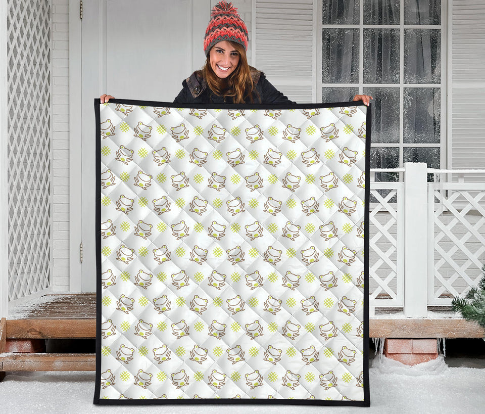 Cute Cartoon Frog Baby Pattern Premium Quilt