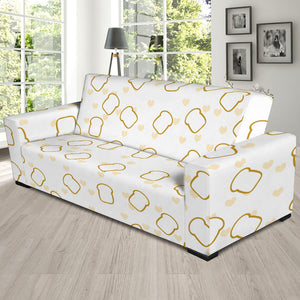 Bread Toast Pattern Print Design 01 Sofa Slipcover