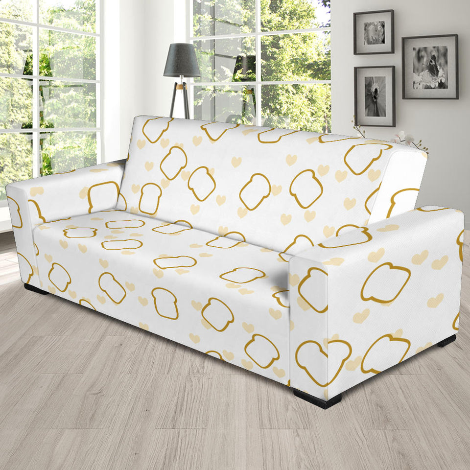 Bread Toast Pattern Print Design 01 Sofa Slipcover