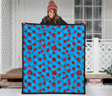 Ladybug Pattern Print Design 02 Premium Quilt