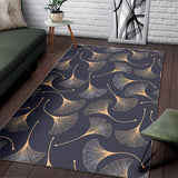 Gold Ginkgo Leaves Area Rug