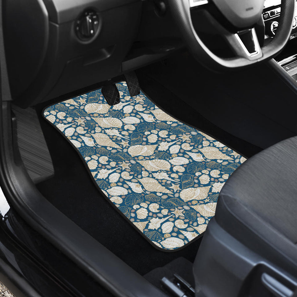 Shell Polynesian Tribal Design Pattern Front Car Mats