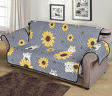 Cute hamster sunflower pattern background Sofa Cover Protector