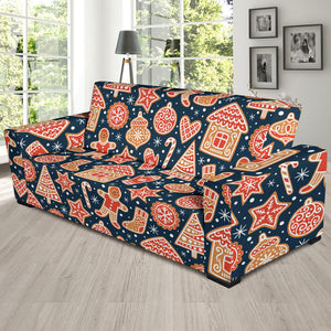 Christmas Gingerbread Cookie Pattern Sofa Slipcover