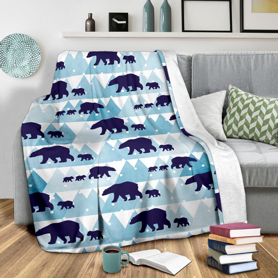 Polar Bear Winter Snow Pattern Premium Blanket