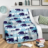 Polar Bear Winter Snow Pattern Premium Blanket