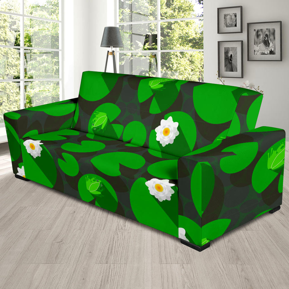 Frog Waterlily Pattern Sofa Slipcover