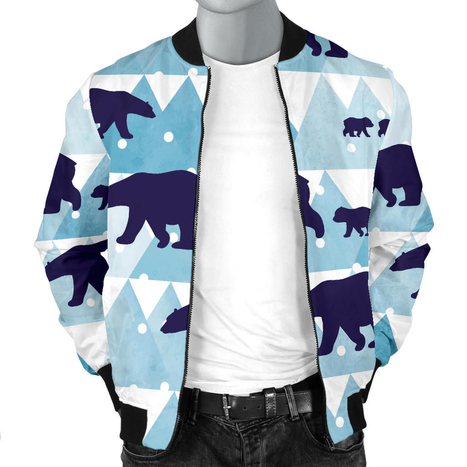 Polar Bear Winter Snow Pattern Men'S Bomber Jacket