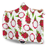Dragon Fruits White Background Hooded Blanket