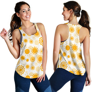 Sun design pattern Women Racerback Tank Top
