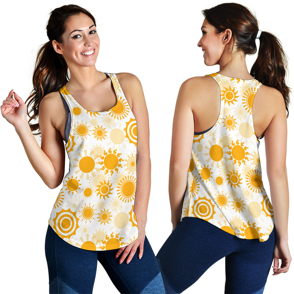 Sun design pattern Women Racerback Tank Top