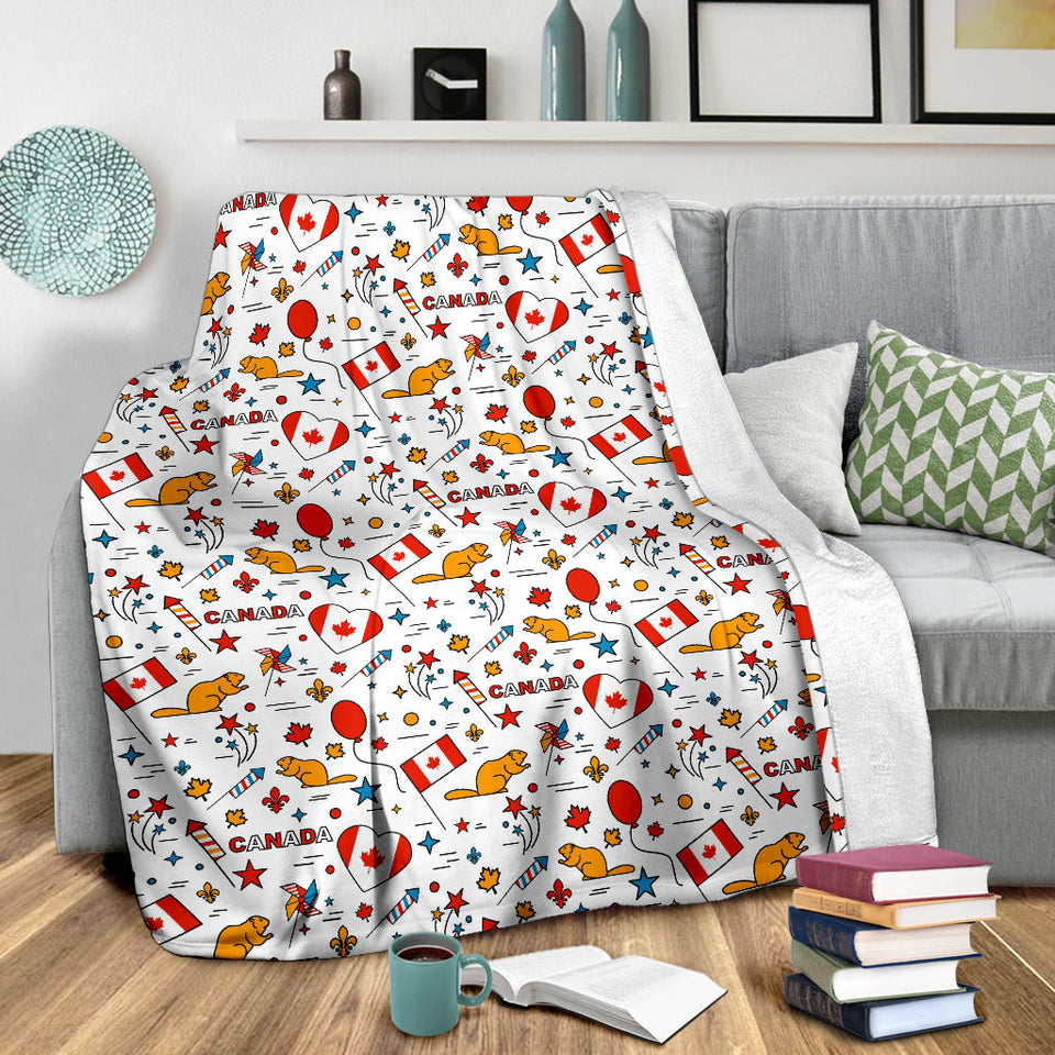 Canada Pattern Print Design 03 Premium Blanket