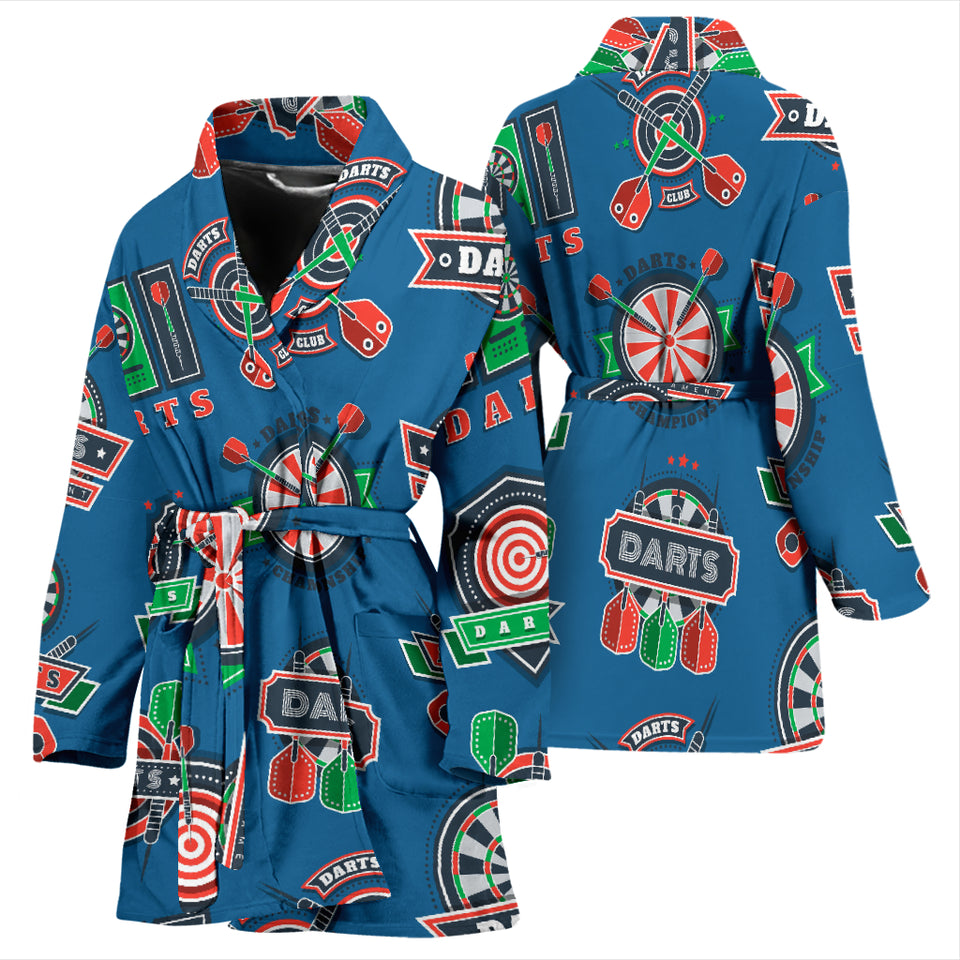 Darts Pattern Print Design 02 Women's Bathrobe